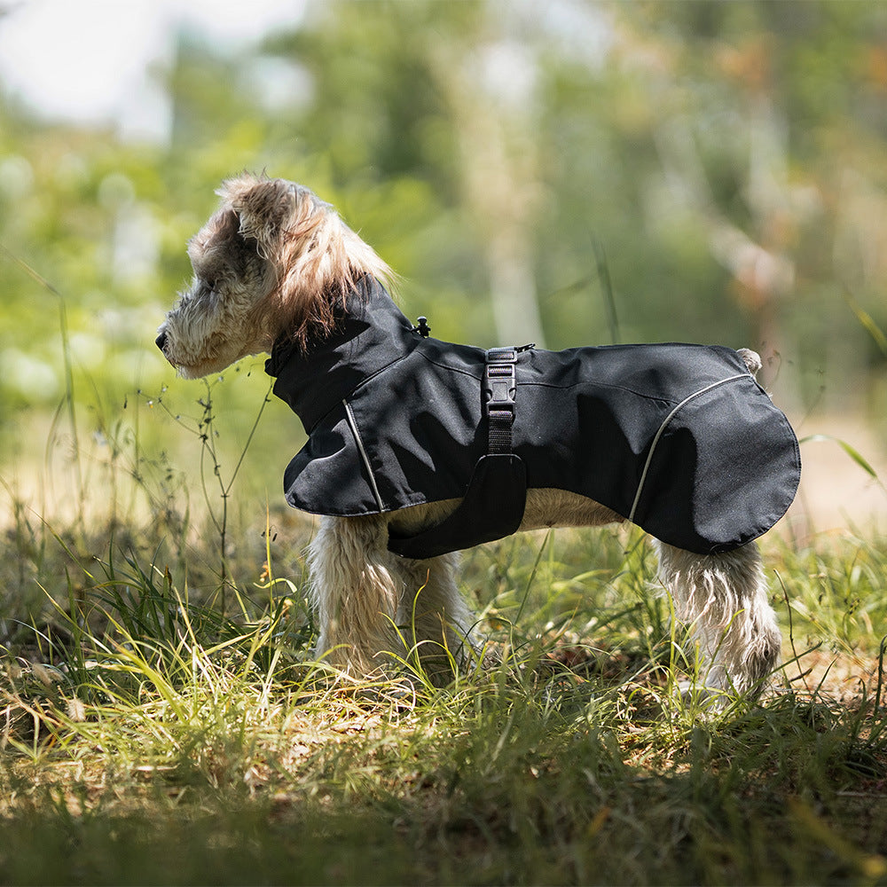 Dog windbreaker, Teddy bichon Frise, all dog outdoor protection adjustable raincoat, chest and back can be pulled raincoat