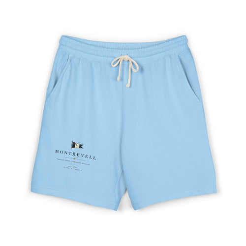 Lightweight Garment-Dyed Fleece Sweat Shorts — Minimal 'Montrevell' Logo