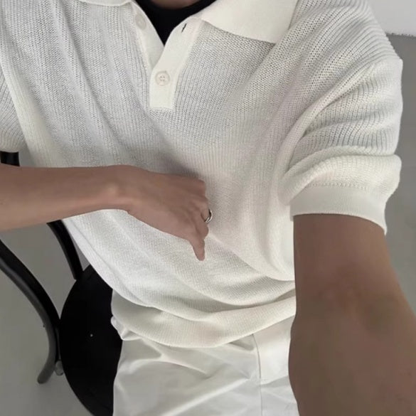 Saint-Tropez Resort Polo — men's slim fit summer polo in black