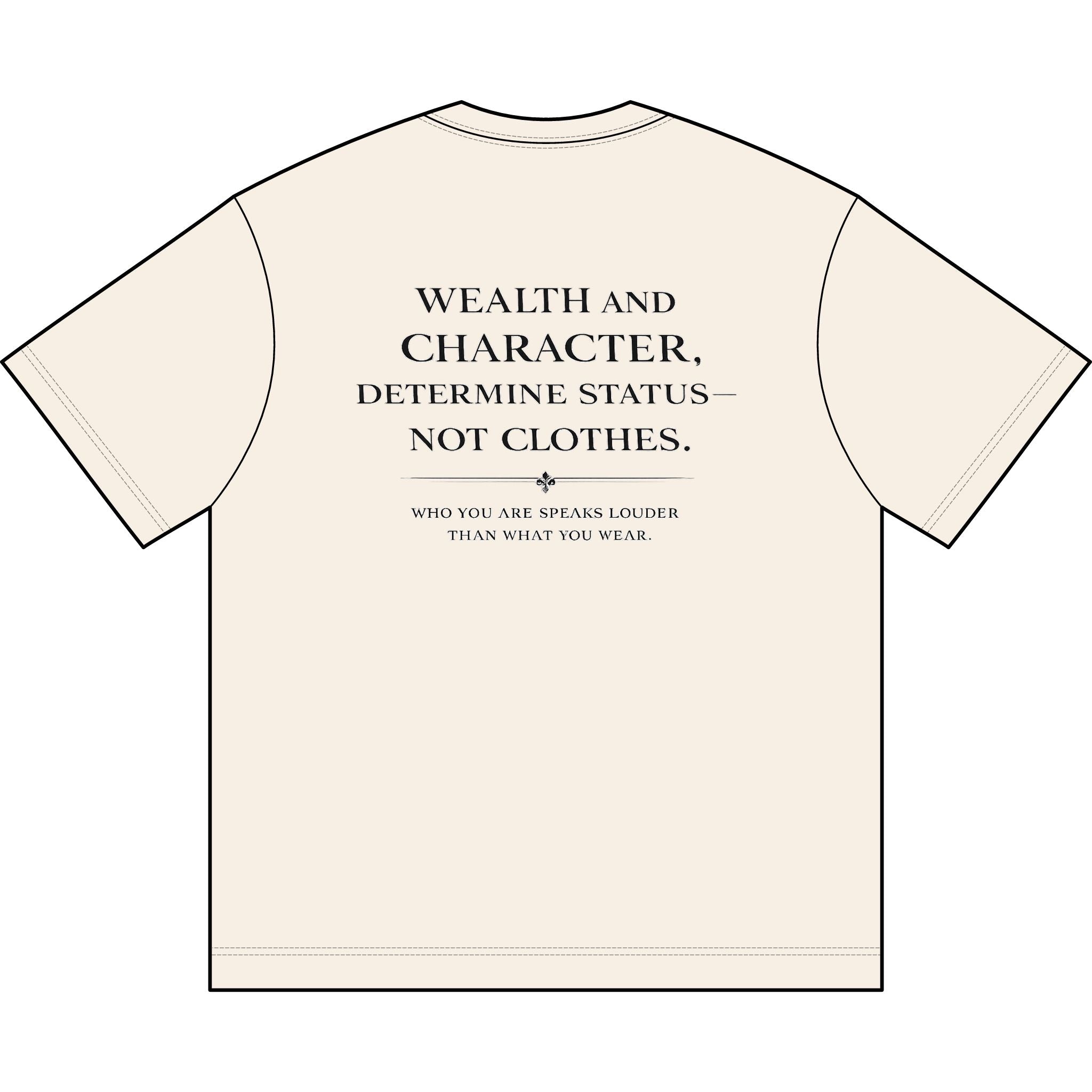 Montrevell Box Tee — 'Wealth and Character, Determine Status' Classic Men's Tee