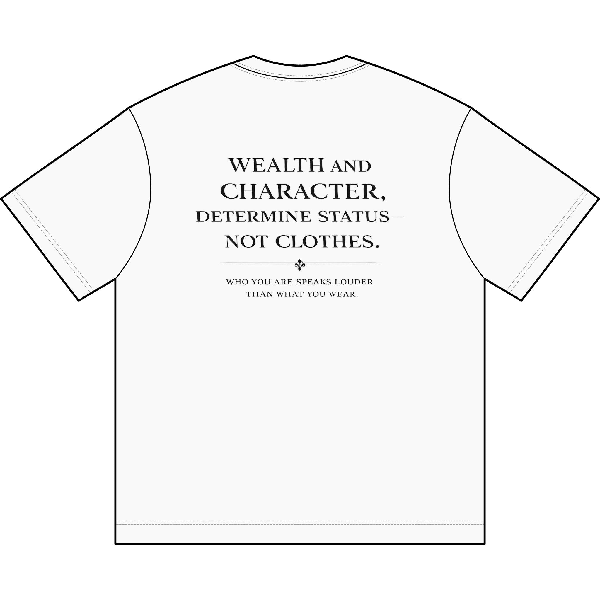 Montrevell Box Tee — 'Wealth and Character, Determine Status' Classic Men's Tee