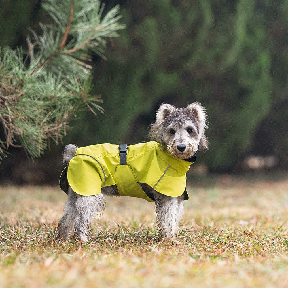 Dog windbreaker, Teddy bichon Frise, all dog outdoor protection adjustable raincoat, chest and back can be pulled raincoat