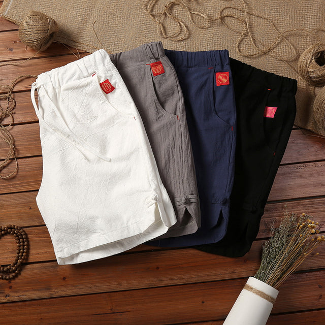 Sorrento Linen Short — men's premium linen shorts in black
