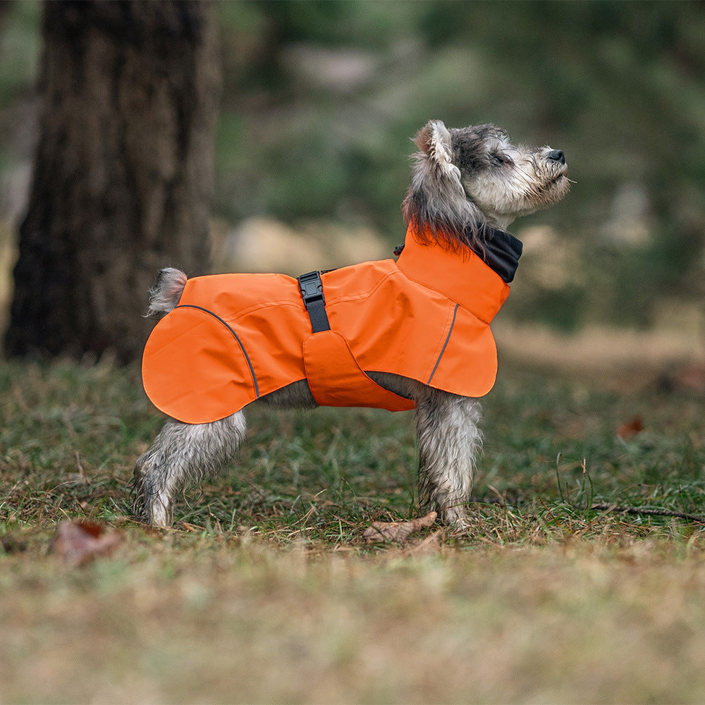 Dog windbreaker, Teddy bichon Frise, all dog outdoor protection adjustable raincoat, chest and back can be pulled raincoat