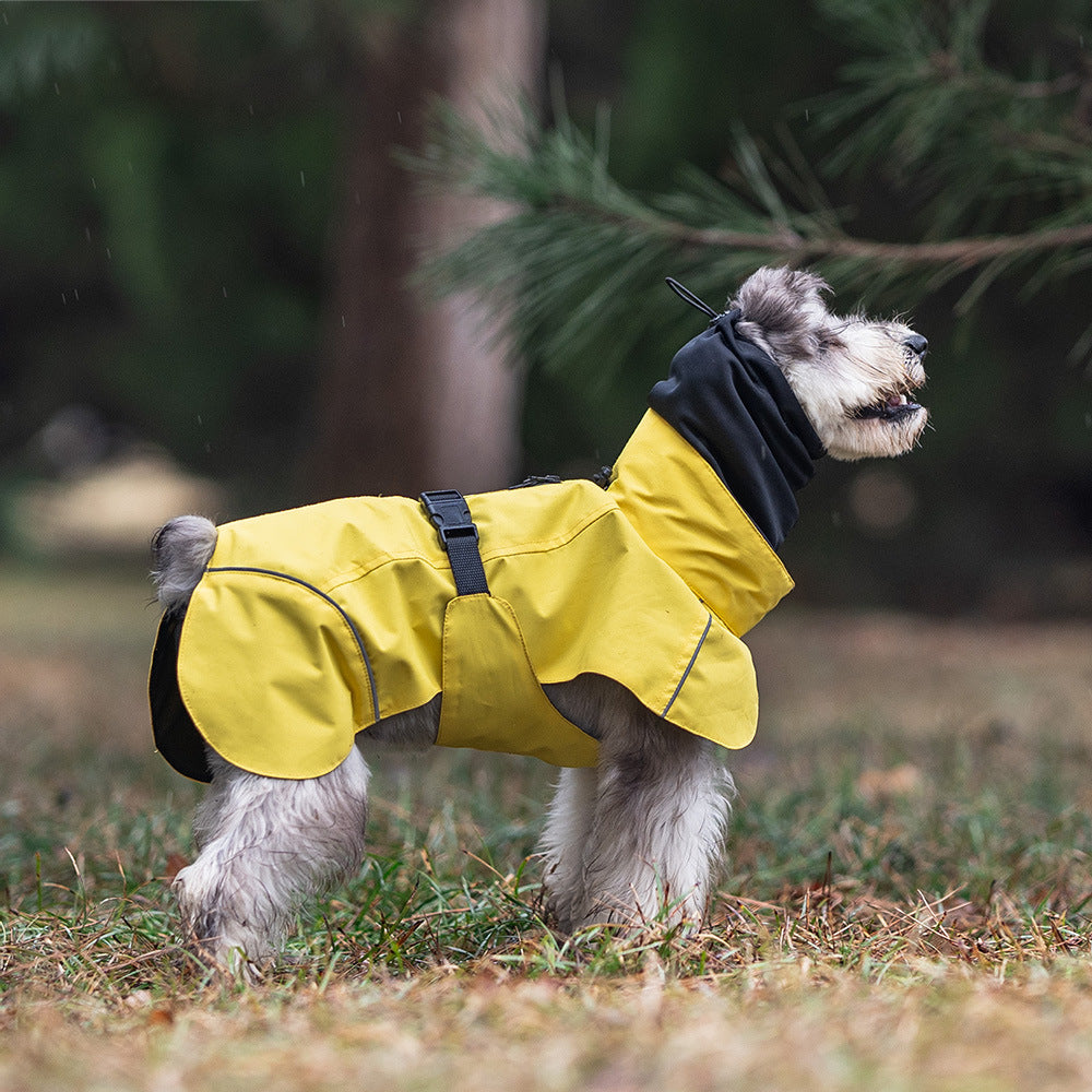Dog windbreaker, Teddy bichon Frise, all dog outdoor protection adjustable raincoat, chest and back can be pulled raincoat